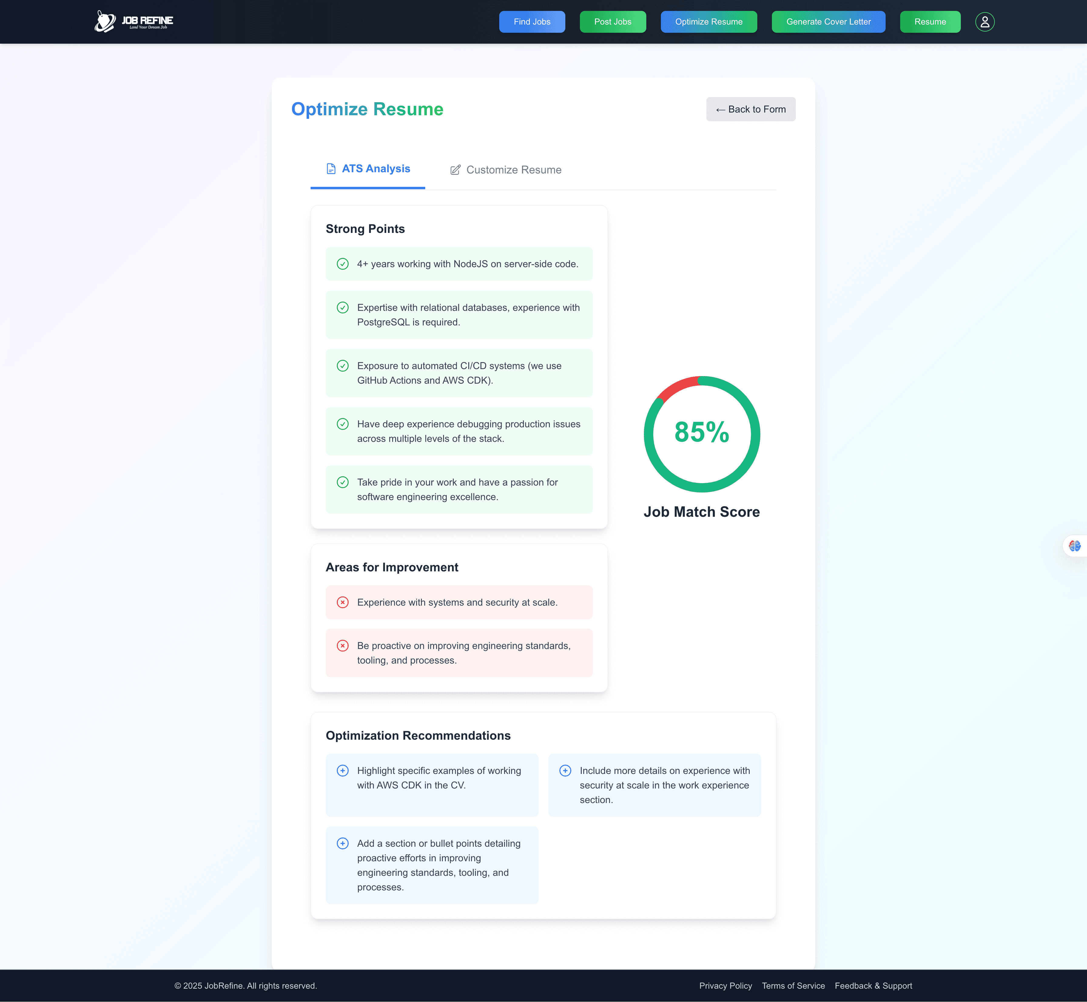 ATS System Resume Analysis Dashboard